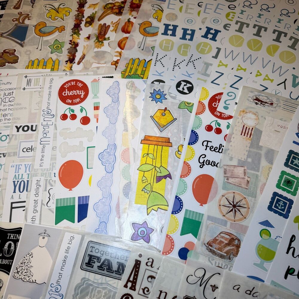Creative Memories Lot of 50 Mixed New & Partial Sheets Scrapbooking Stickers #2 - Picture 6 of 11